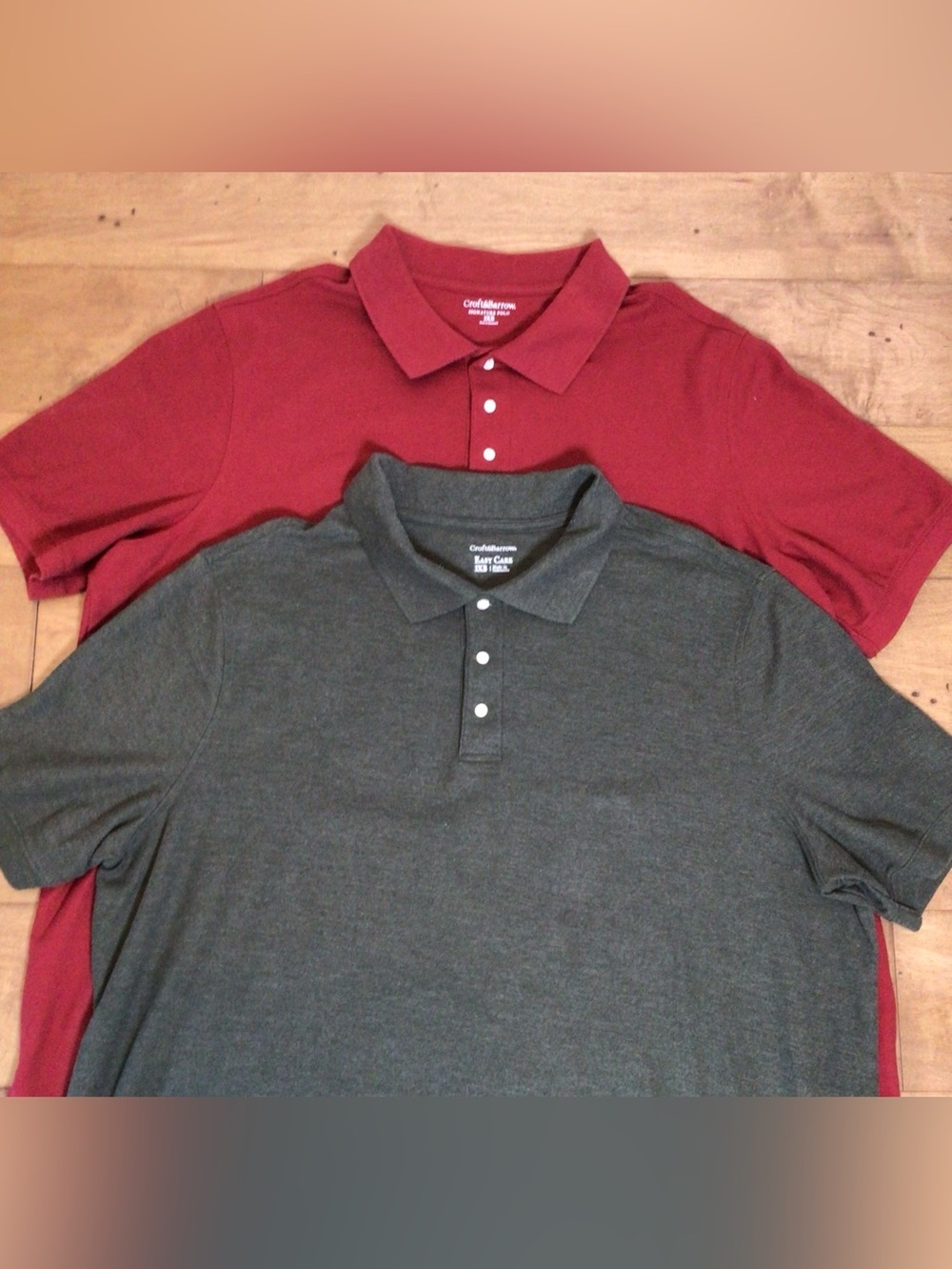 2-Croft & Barrow Big Tall Polo Shirts 3XB Red Green Easy Care Signature Lot